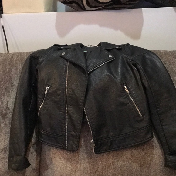 Forever 21 leather jacket. Size small. Black - Picture 1 of 2